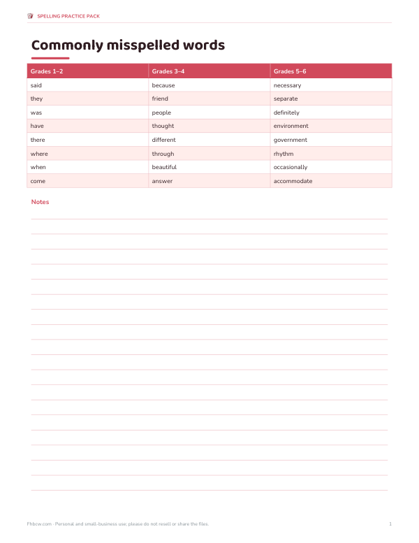 Preview of Printable Tricky Words Sheet